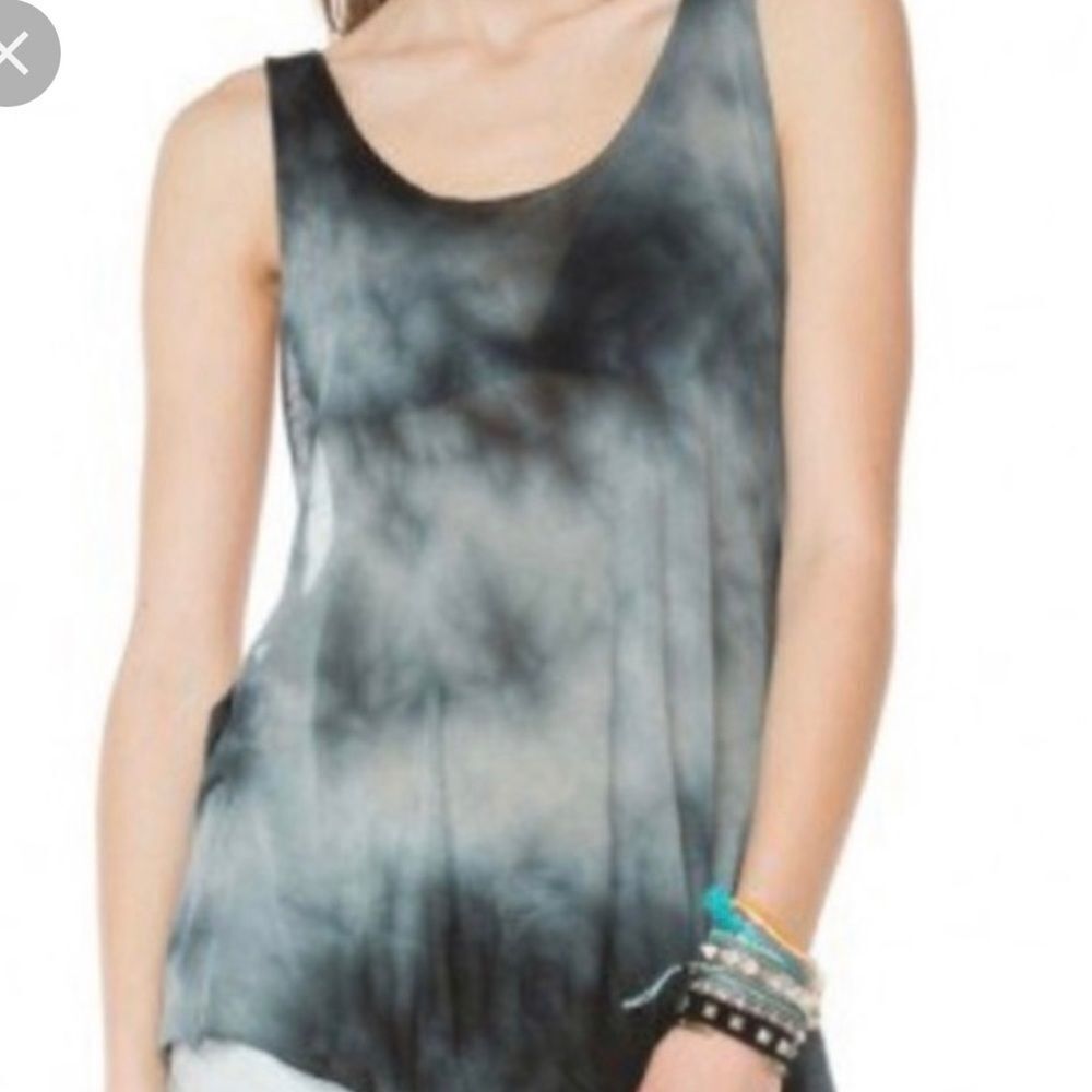Brandy Melville black and white tye dye tank